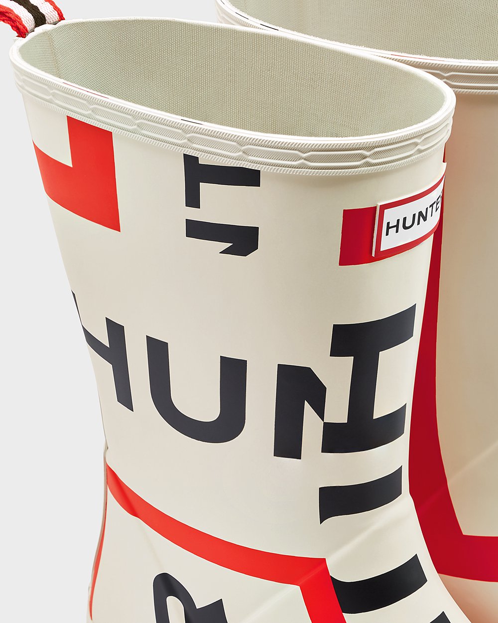 Hunter Play Çizme Erkek Beyaz - Original Mid-Height Exploded Logo Rain - Türkiye UW1378964